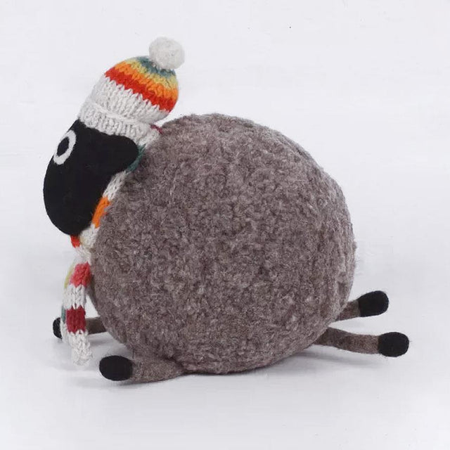 Stuart the Sheep with Rainbow Hat Doorstop
