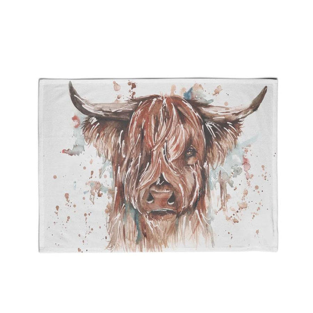 Meg Hawkin The Hebrides Highland Cow Tea Towel