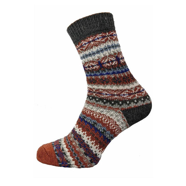 Brown Patterned Wool Blend Men's Socks Mr Heron