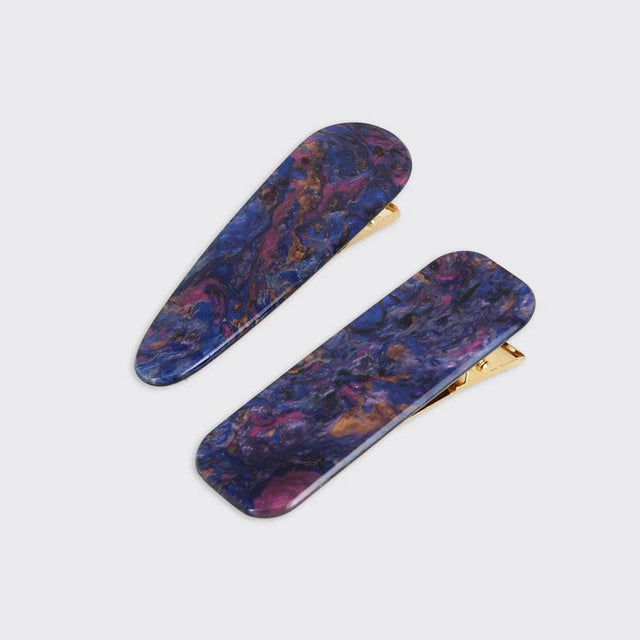 Purple Athena Hair Clips Set
