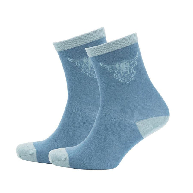 Slate Blue Heilan Coo Women's Bamboo Ankle Socks