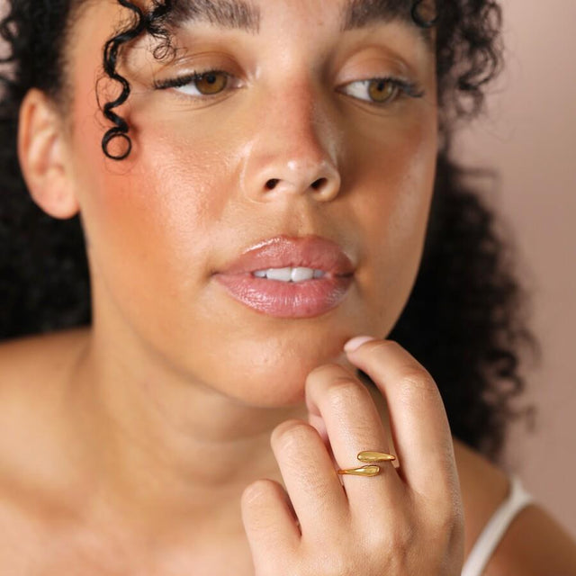 Teardrop Wrap Ring in Gold