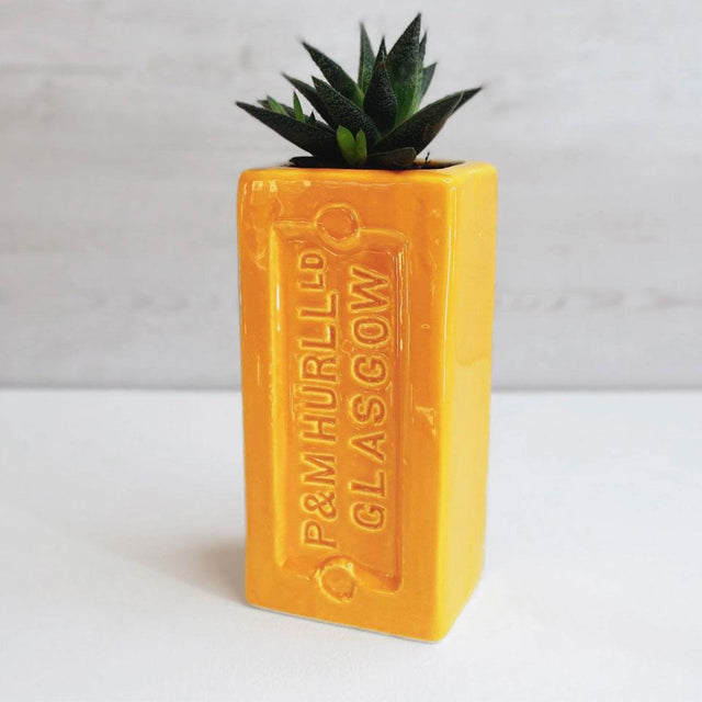 Yellow Glasgow Brick vase
