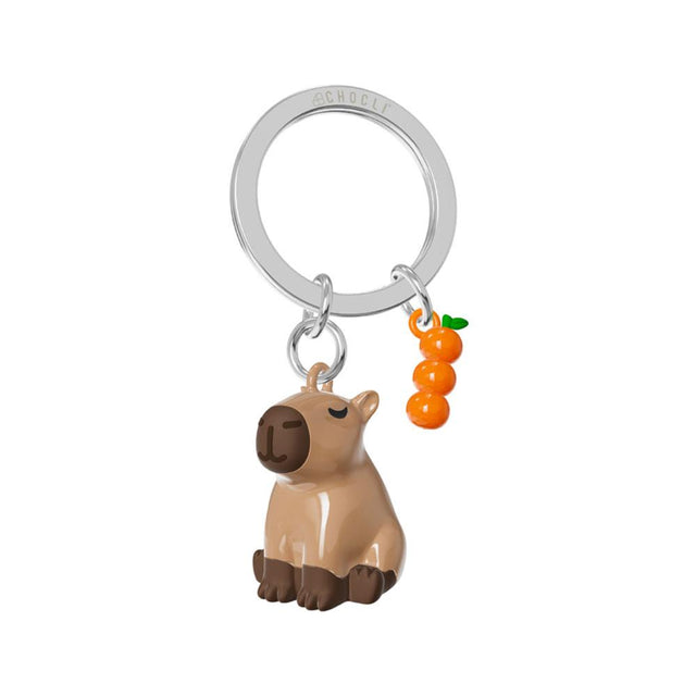 Capybara and Orange Keyring
