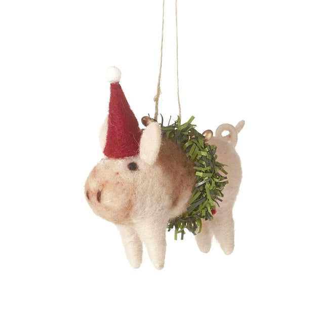 Festive Woolly Pig Hanging Deocration