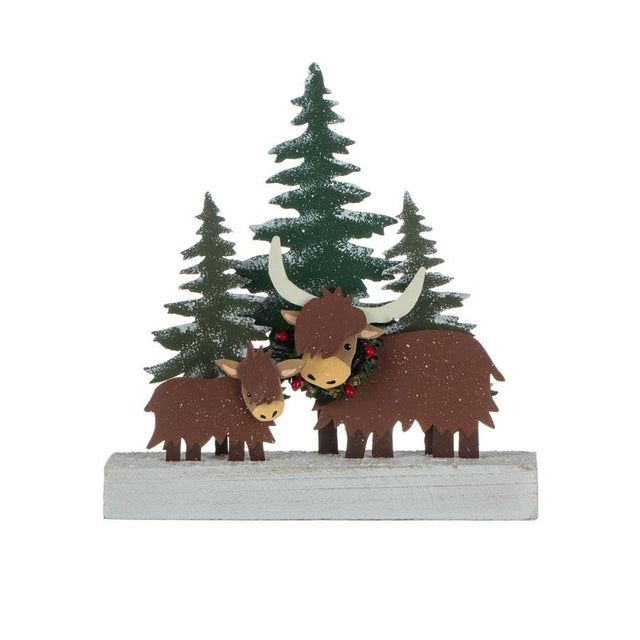 Winter Coo Scene Standing Block Decoration