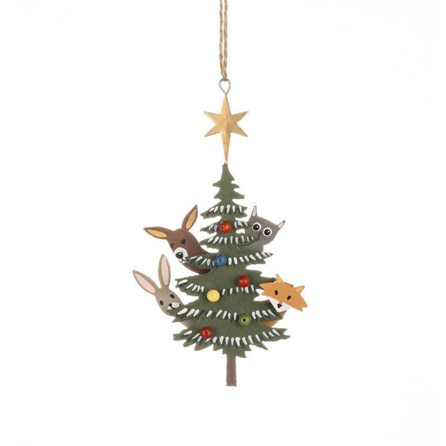 Shoeless Joe Christmas Peek-a-boo Metal Hanging Decoration