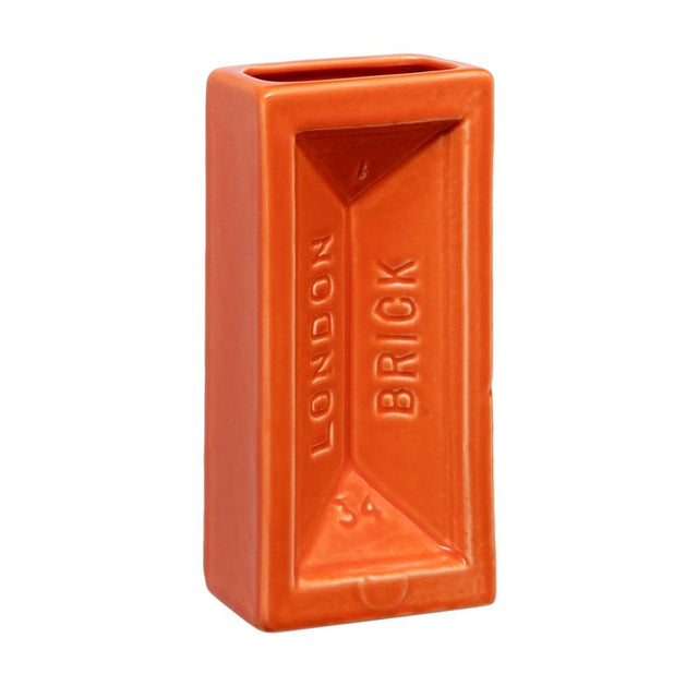 Orange London Brick Vase on white background