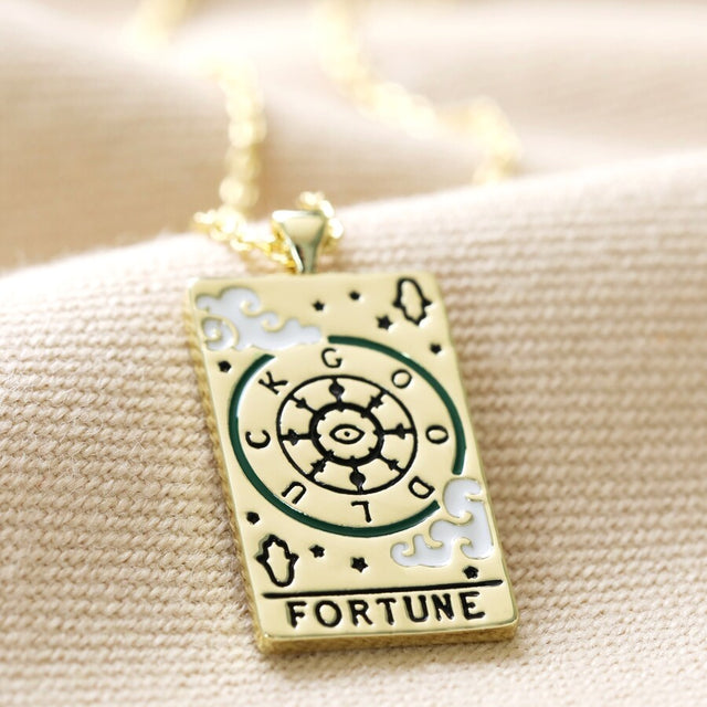 Lisa Angel Gold Fortune Tarot Card Necklace
