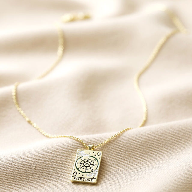 Gold Fortune Tarot Card Necklace