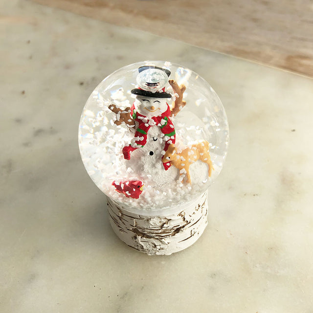 Snowman and Deer Mini Snowglobe