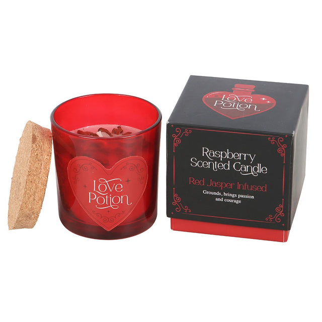 Raspberry Love Potion Crystal Chip Candle with Box