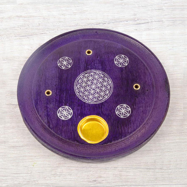 Purple Incense and Cone Holder Plate