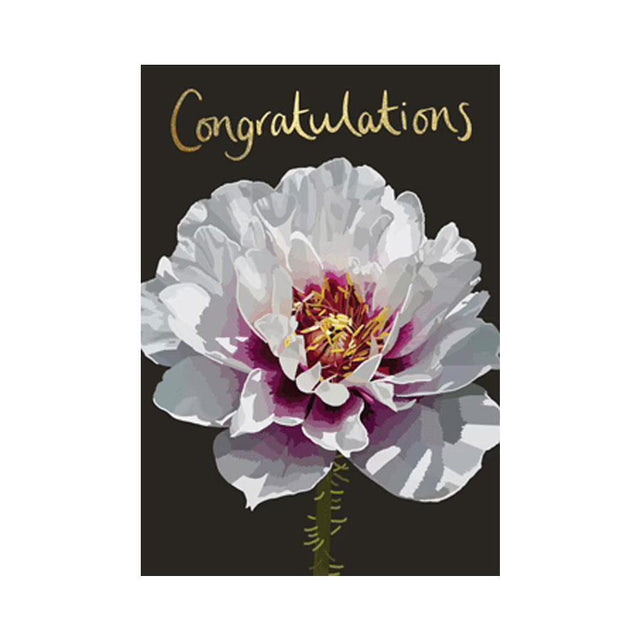 Congratulations Flower Gold Foiled Greeting Cards