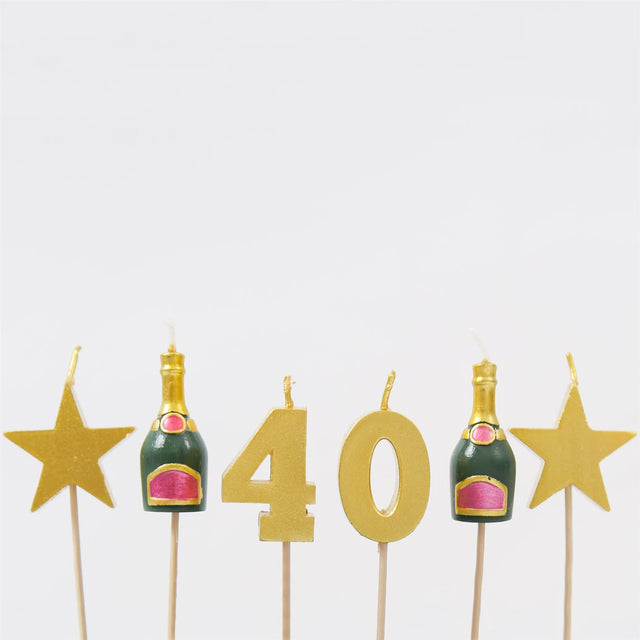 40th Birthday Cake Topper Candles