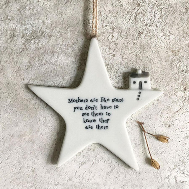 Mothers are Like Stars Porcelain Hanging Star