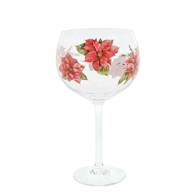 Red Poinsettia Copa Gin Glass