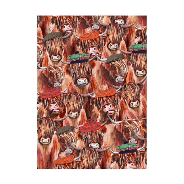 Highland Coos Wrapping Paper Sheet