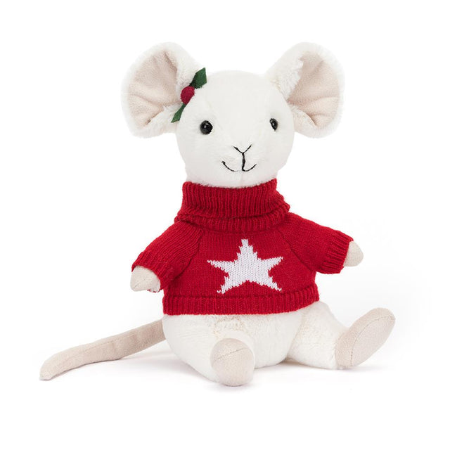 Merry Mouse in Red Jumper Soft Toy
