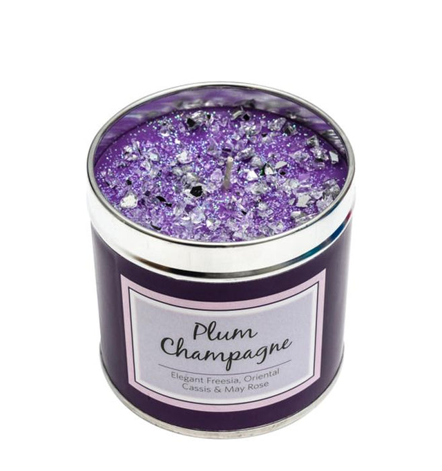 Plum Champagne Candle Tin