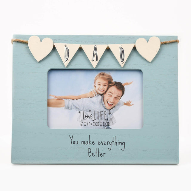 Pale Blue Dad Wooden Bunting Frame
