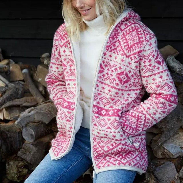 Pink Alpine Hoody Sweater - Medium