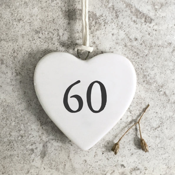 Age 60 Porcelain Heart