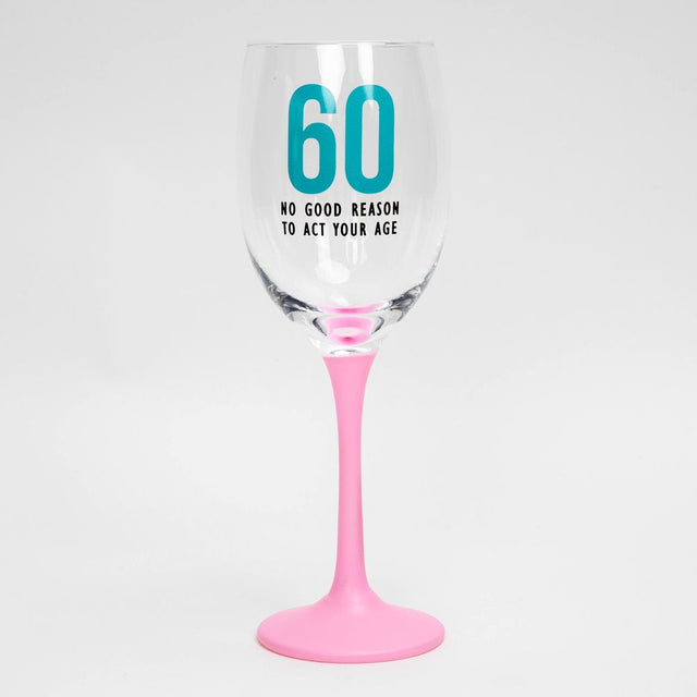 60th Birthday Age Wine Glass