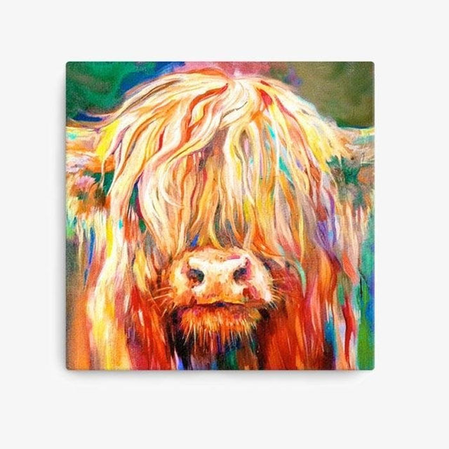Baby Highland Cow Canvas Art Print