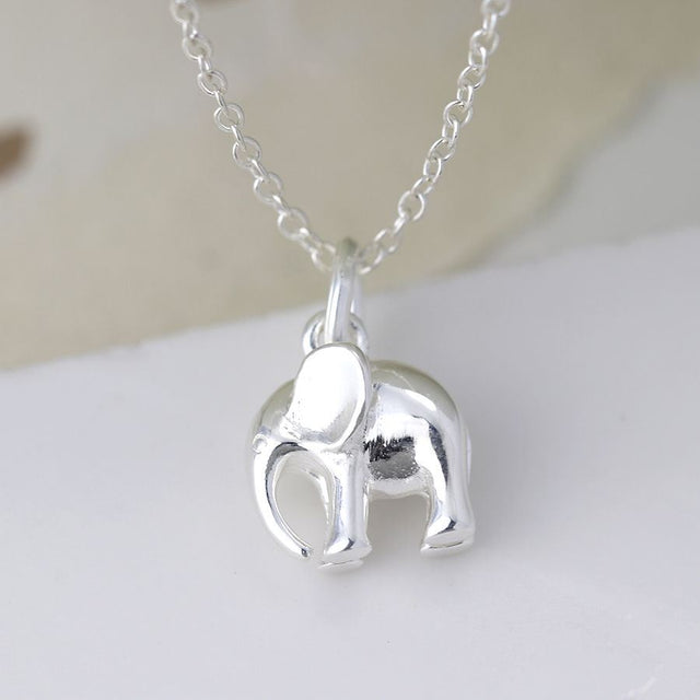 Silver Elephant Pendant Necklace
