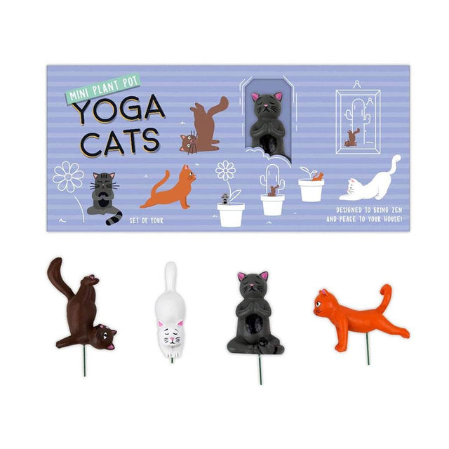 Mini Plant Pot Yoga Cats Decorations