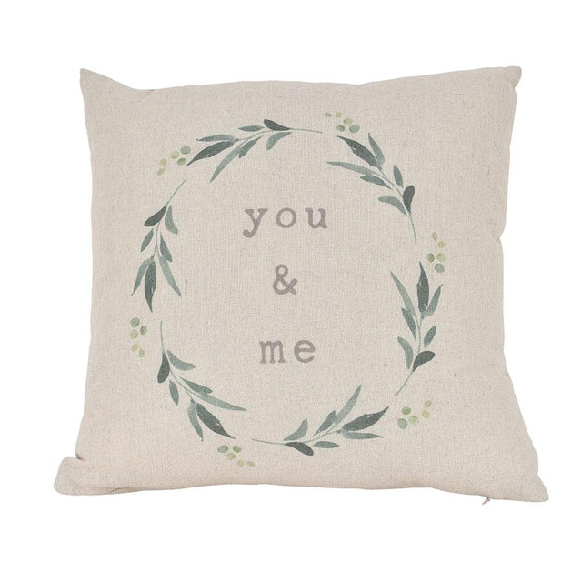 You & Me Grey Canvas Cushion