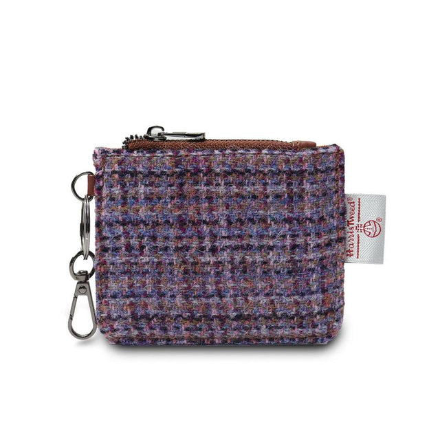 Violet Tweed Card Holder Zip Wallet