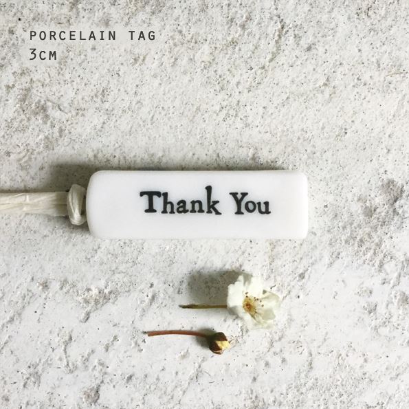 Thank You Mini Porcelain Tag