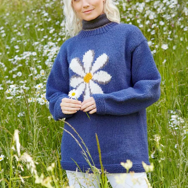 Daisy Sweater in Denim Blue - Size L