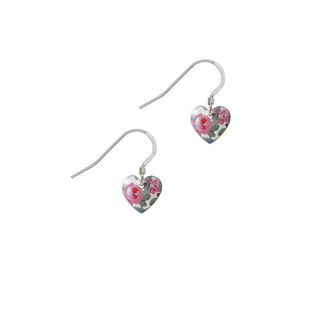Dapne Floral Dangly Round Heart Earrings