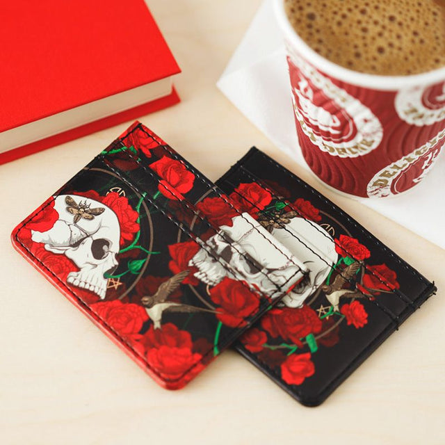 Skull and Roses Credit Card Holder - Assorted Designs