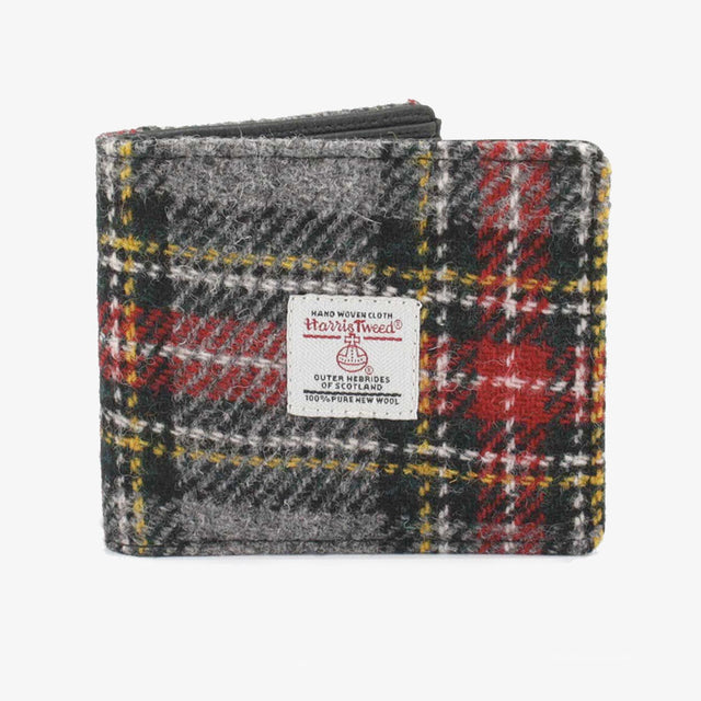 Grey & Red  Harris Tweed Mull Gents Wallet