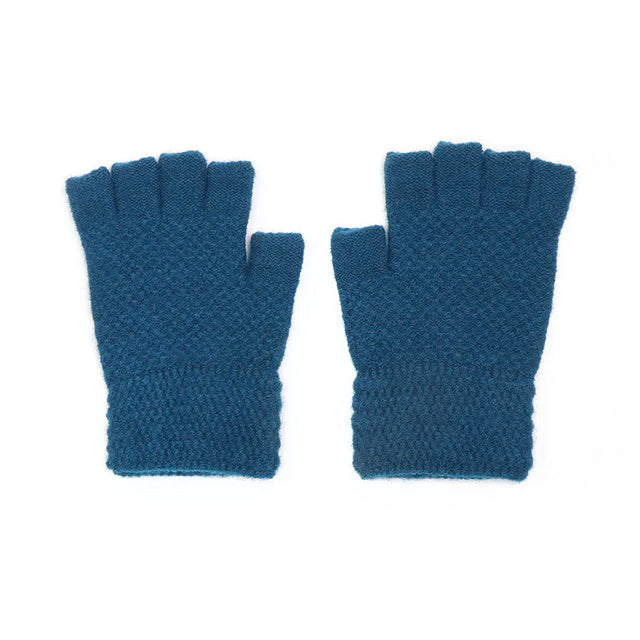 Teal Blue Fingerless Gloves