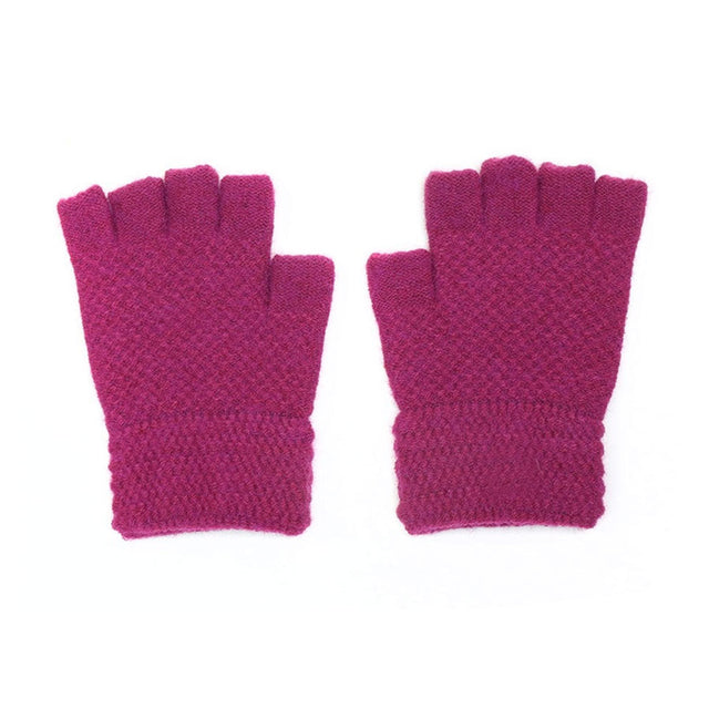 Magenta Red Fingerless Gloves