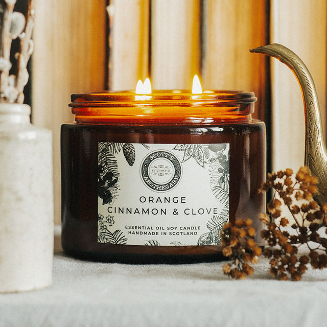 Large Orange, Cinnamon & Clove Candle Jar