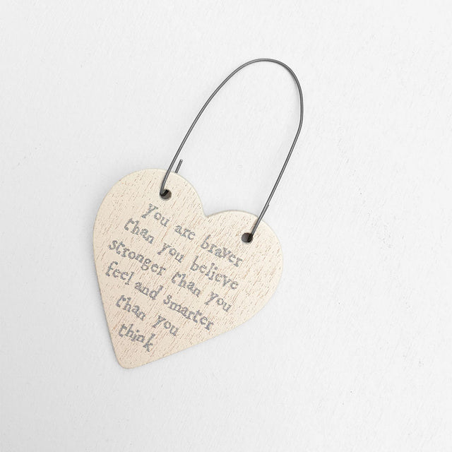 You Are Braver, Stronger Heart Sign Tag