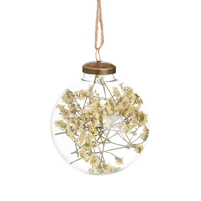 Dried Flower Filled Glass Bauble