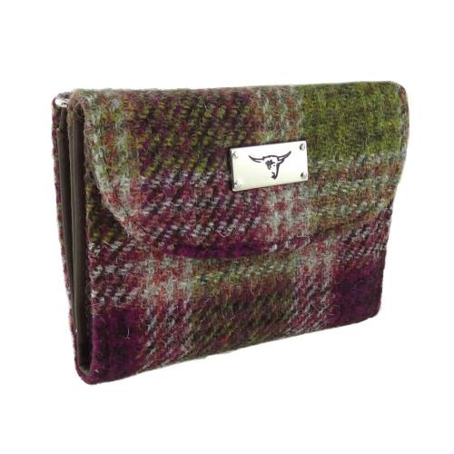 Heather Check Harris Tweed Jura Short Wallet