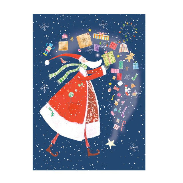 Santa and Presents Christmas Greeting Card