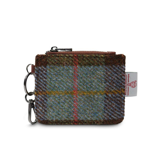 Chestnut and Blue Tartan Card Holder Zip Wallet