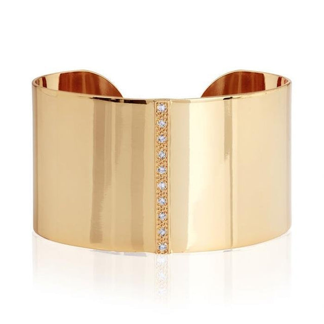 Aztek Wide Yellow Gold Bangle