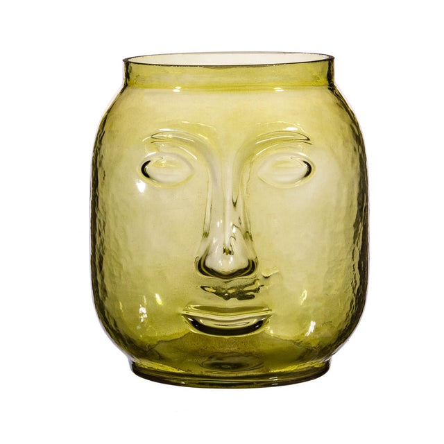 Green Face Glas Vase