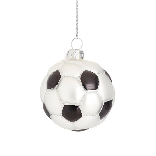 Football Shaped Glass Bauble