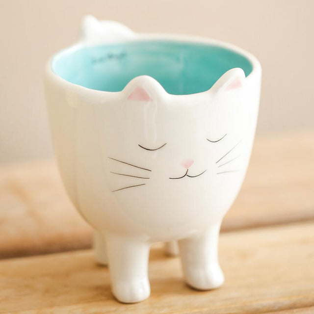 Standing Cat Ceramic Planter